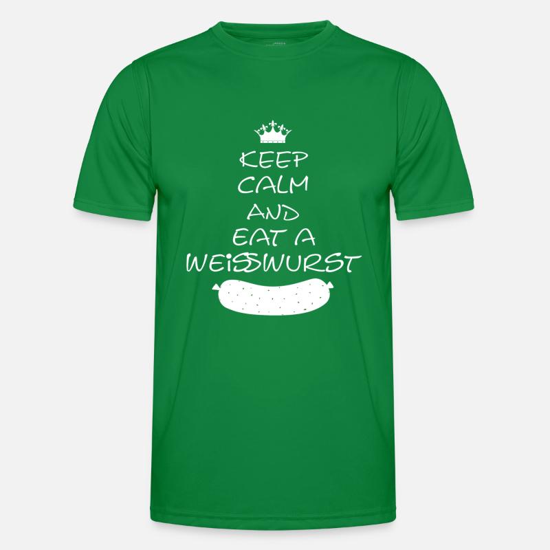 Keep Calm and eat a Weißwurst Männer Funktions-T-Shirt