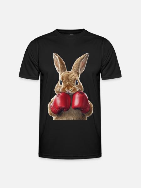 Hase - Männer Funktions-T-Shirt - Schwarz