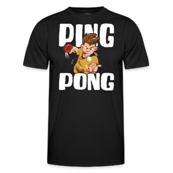 Table Tennis Ping-pong Outfit Table Tennis Player - Men's Functional T-Shirt - black - Front - AI Model Male 178 dark (178cm)