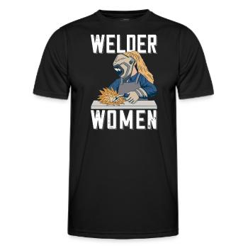 Welder outfit for welders - Men's Functional T-Shirt - black - Front - AI Model Male 178 dark (178cm)