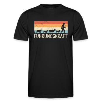 Führungskraft Schafe Hirte Geschenkidee Humor - Männer Funktions-T-Shirt - Schwarz - Vorne - AI Model Male 178 dark (178cm)