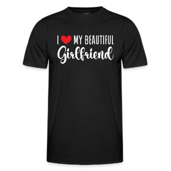 Paare Liebe Herz Freund Geschenkidee Beziehung - Männer Funktions-T-Shirt - Schwarz - Vorne - AI Model Male 178 dark (178cm)
