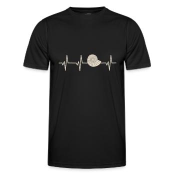 Fossiler Herzschlag für fossile Liebhaber - Männer Funktions-T-Shirt - Schwarz - Vorne - AI Model Male 178 dark (178cm)