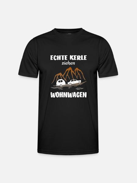 Wohnwagen Camper Urlaub - Männer Funktions-T-Shirt - Schwarz