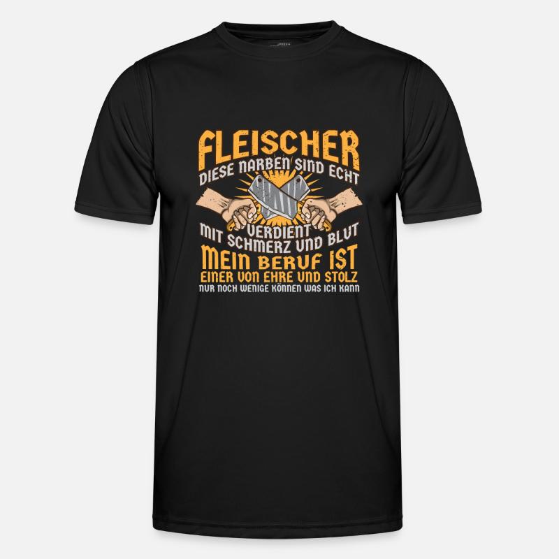 Fleischer Ehre Stolz Fleischliebhaber Beruf Spruch Männer Funktions-T-Shirt