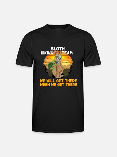 Schnecke Schildkröte Sloth Hiking Team Vintage - Funktionsshirt til herrer - sort