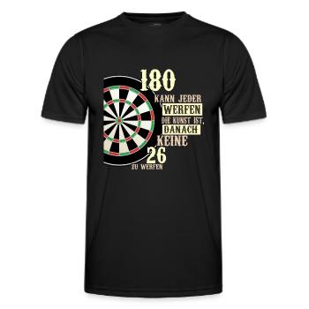 180 kann jeder werfen Dartscheibe Teamplayer Dart - Männer Funktions-T-Shirt - Schwarz - Vorne - AI Model Male 178 dark (178cm)