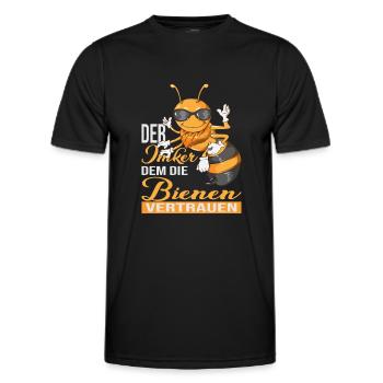 The beekeeper the bees trust beekeeping - Men's Functional T-Shirt - black - Front - AI Model Male 178 dark (178cm)