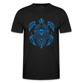 Maori Bleu Tribal Tortue Animaux - T-shirt sport Homme - noir - Devant - AI Model Male 178 dark (178cm)