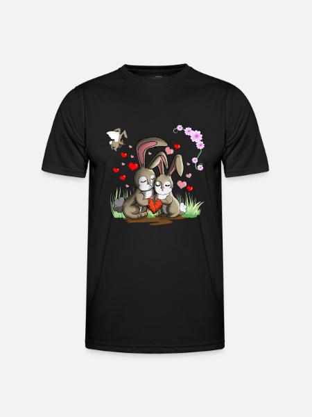 Lapins aime les lapins - T-shirt sport Homme - noir