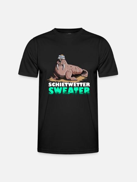 Walross Leuchtturm Norddeutsche Schietwetter - Männer Funktions-T-Shirt - Schwarz