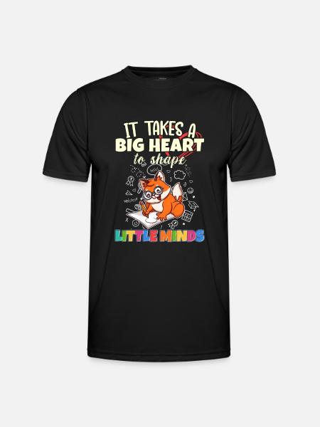 Det kræver et stort hjerte at forme Lærer i små sind - Funktionsshirt til herrer - sort