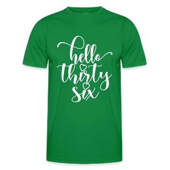 Bonjour Trente-six Mignon anniversaire de 36 ans - T-shirt sport Homme - vert - Devant - AI Model Male 178 dark (178cm)