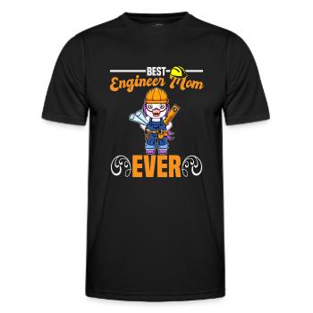 Best Engineer Mom Ever Construction Worker Mommy - Men's Functional T-Shirt - black - Front - AI Model Male 178 dark (178cm)