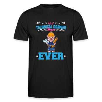 Best Technical Drawer Mom Ever Funny Archtect Gift - Men's Functional T-Shirt - black - Front - AI Model Male 178 dark (178cm)