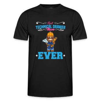 Best Technical Drawer Mom Ever Funny Archtect Gift - Men's Functional T-Shirt - black - Front - AI Model Male 178 dark (178cm)