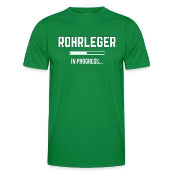 Pipelayers In Progress - Men's Functional T-Shirt - kelly green - Front - AI Model Male 178 dark (178cm)