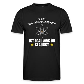 Der Wissenschaft ist egal was du glaubst - Männer Funktions-T-Shirt - Schwarz - Vorne - AI Model Male 178 dark (178cm)
