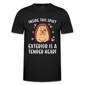 Inside This Spiky Exterior Is A Tender Heart - Men's Functional T-Shirt - black - Front - AI Model Male 178 dark (178cm)