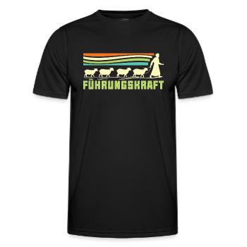 Führungskraft Schafe Hirte Geschenkidee Humor - Männer Funktions-T-Shirt - Schwarz - Vorne - AI Model Male 178 dark (178cm)