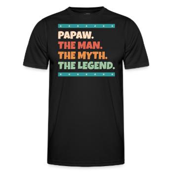 Dad Father Grandpa Gift Idea Papaw Saying Humor - Men's Functional T-Shirt - black - Front - AI Model Male 178 dark (178cm)