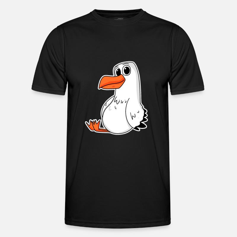 Möwe - Männer Funktions-T-Shirt - Schwarz