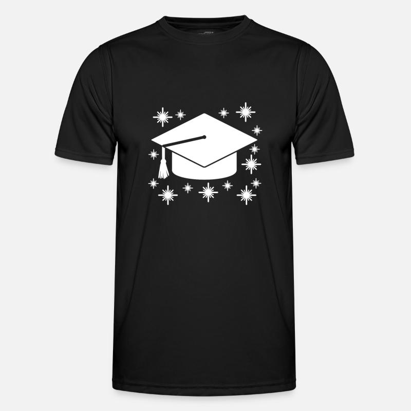 Studium Abschluss Absolventenkappe - Männer Funktions-T-Shirt - Schwarz