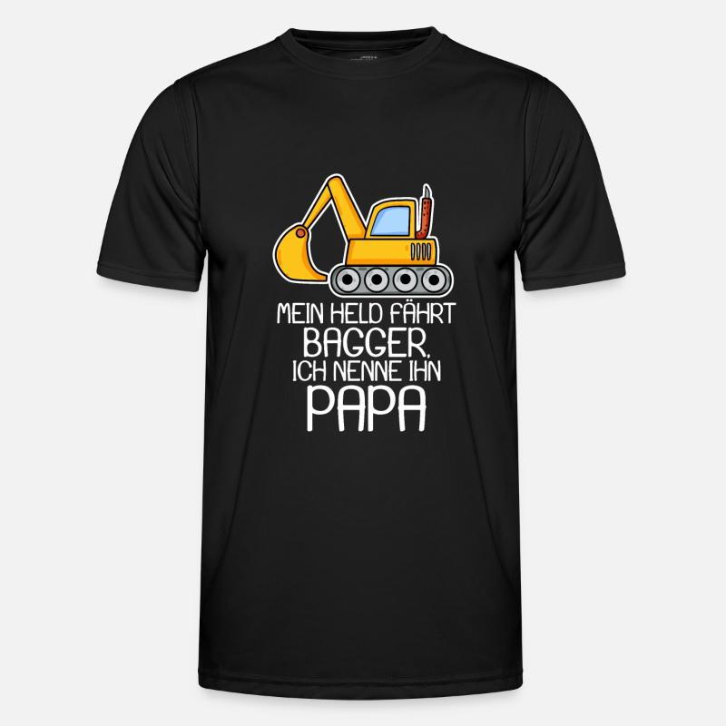 Bagger Bauarbeiter Papa - Männer Funktions-T-Shirt - Schwarz