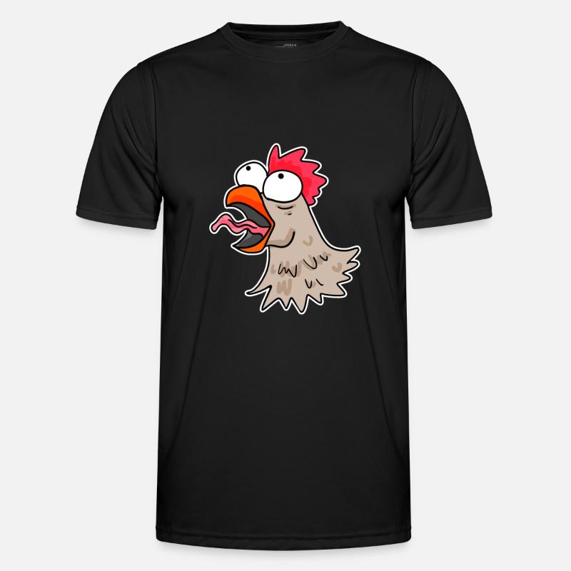 Chicken head chicken - Men's Functional T-Shirt - black