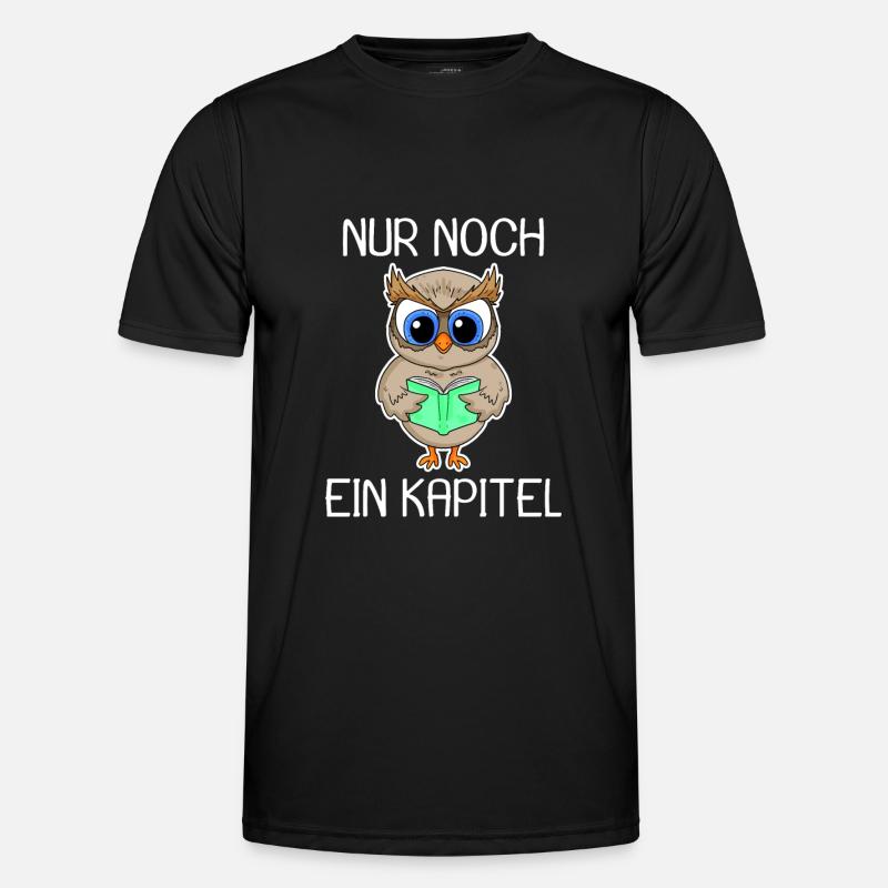 Eule Lesen Buch Bücher - Männer Funktions-T-Shirt - Schwarz