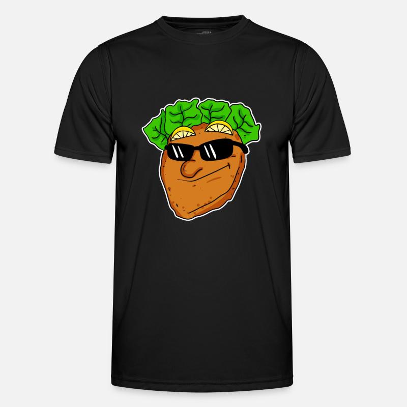 Cool schnitzel with sunglasses - Men's Functional T-Shirt - black