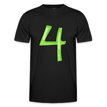 Chiffre 4 Vert - T-shirt sport Homme - noir - Devant - AI Model Male 178 dark (178cm)