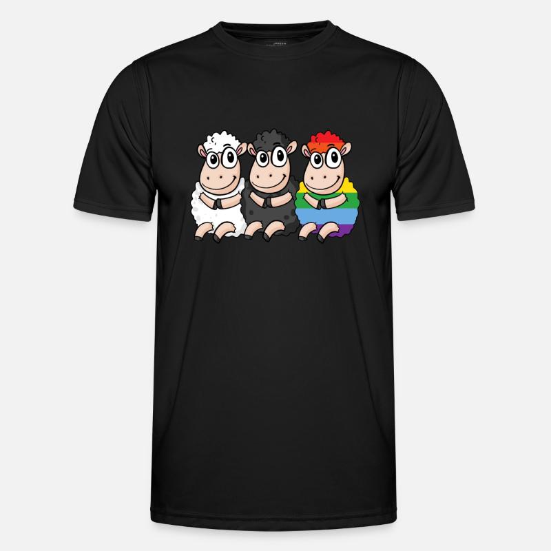 Black Sheep - Rainbow Sheep - Men's Functional T-Shirt - black
