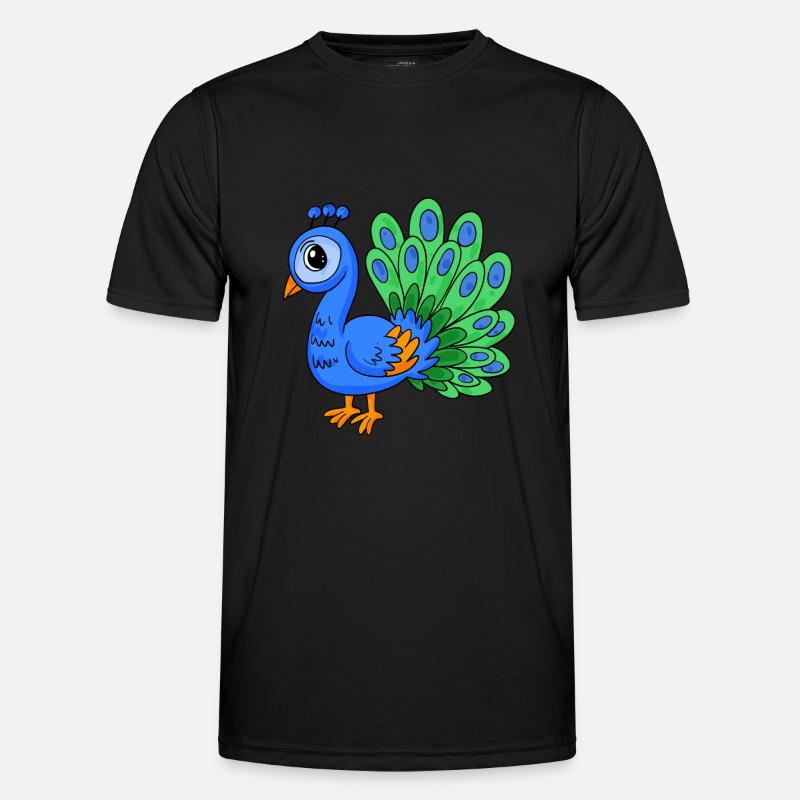 Peacock Bird - Men's Functional T-Shirt - black