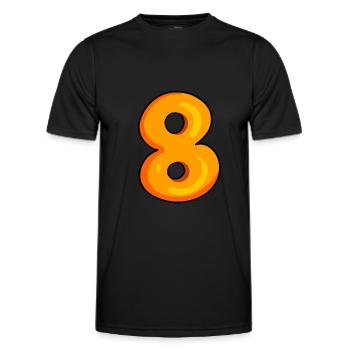 Nummer 8 - Zahl 8 - Männer Funktions-T-Shirt - Schwarz - Vorne - AI Model Male 178 dark (178cm)