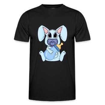 Bébé Garçon Lapin - T-shirt sport Homme - noir - Devant - AI Model Male 178 dark (178cm)