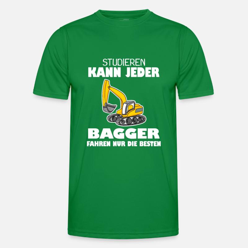 Bauarbeiter Bagger Baggerfahrer Spruch Männer Funktions-T-Shirt