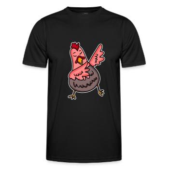 Dabbing Dab Huhn - Männer Funktions-T-Shirt - Schwarz - Vorne - AI Model Male 178 dark (178cm)