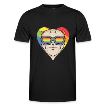 LGBT Dog Dwarf Spitz Rainbow - Men's Functional T-Shirt - black - Front - AI Model Male 178 dark (178cm)