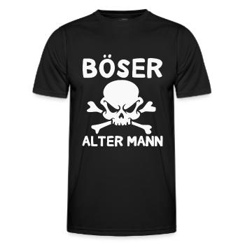Böser Alter Mann Totenkopf Sarkasmus Rentner - Männer Funktions-T-Shirt - Schwarz - Vorne - AI Model Male 178 dark (178cm)