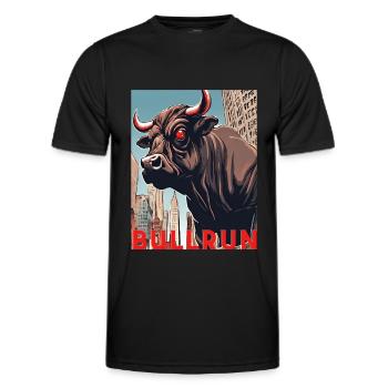 Stock Market Bull Bull Run 2024/25 Crypto Trading - Men's Functional T-Shirt - black - Front - AI Model Male 178 dark (178cm)