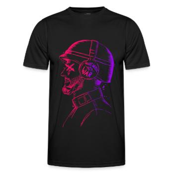 Make music not war - Peace - Men's Functional T-Shirt - black - Front - AI Model Male 178 dark (178cm)