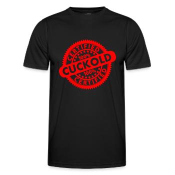 cuckold - Männer Funktions-T-Shirt - Schwarz - Vorne - AI Model Male 178 dark (178cm)