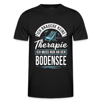 Therapie? Ich muss nur an den Bodensee - Männer Funktions-T-Shirt - Schwarz - Vorne - AI Model Male 178 dark (178cm)