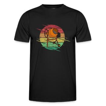 Chantier de construction de bétonnière - T-shirt sport Homme - noir - Devant - AI Model Male 178 dark (178cm)
