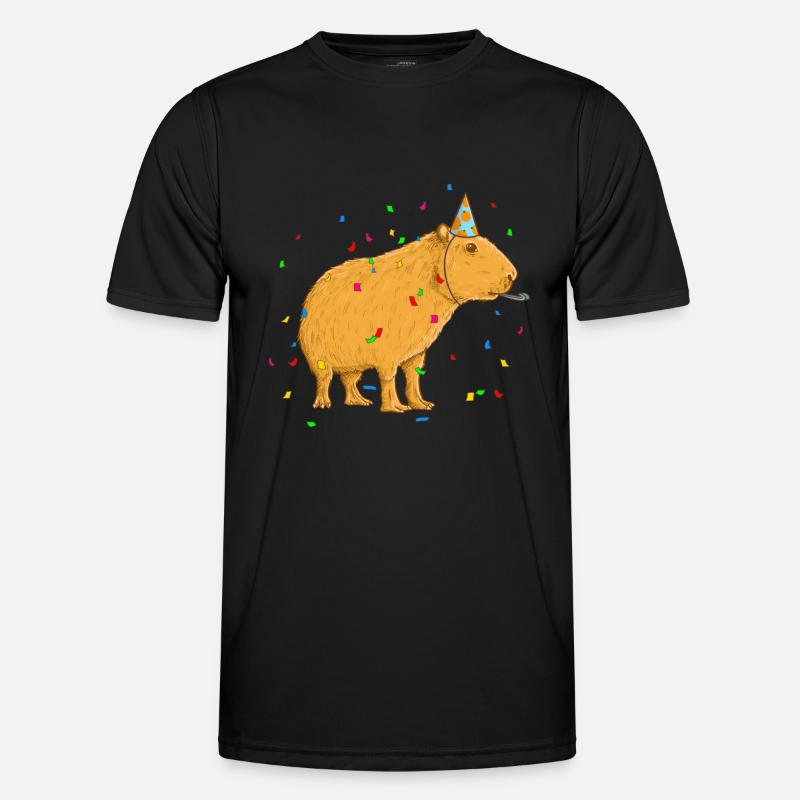 Capybara Geburtstag - Männer Funktions-T-Shirt - Schwarz