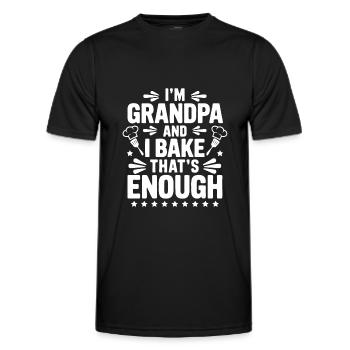 Ich bin Opa und backe lustiger Opa Bäcker Spruch - Männer Funktions-T-Shirt - Schwarz - Vorne - AI Model Male 178 dark (178cm)