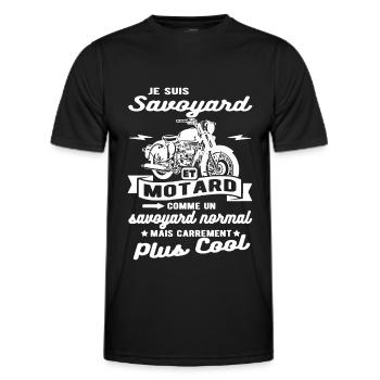 savoyard et motard moto - T-shirt sport Homme - noir - Devant - AI Model Male 178 dark (178cm)