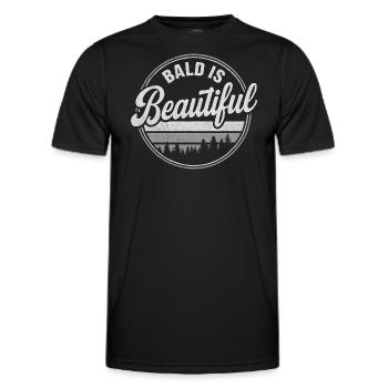 Männer Glatze Geschenkidee Bald Is Beautiful - Männer Funktions-T-Shirt - Schwarz - Vorne - AI Model Male 178 dark (178cm)