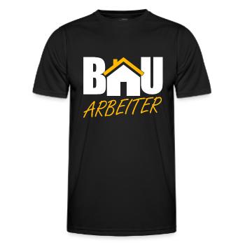 Bauarbeiter - Männer Funktions-T-Shirt - Schwarz - Vorne - AI Model Male 178 dark (178cm)